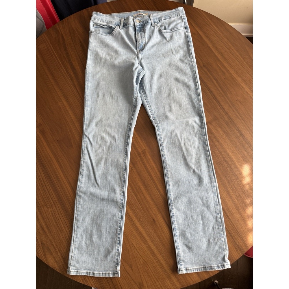 Levi's 314 Shaping Straight Light Wash Jeans Women's W31 L32 Stretch Denim